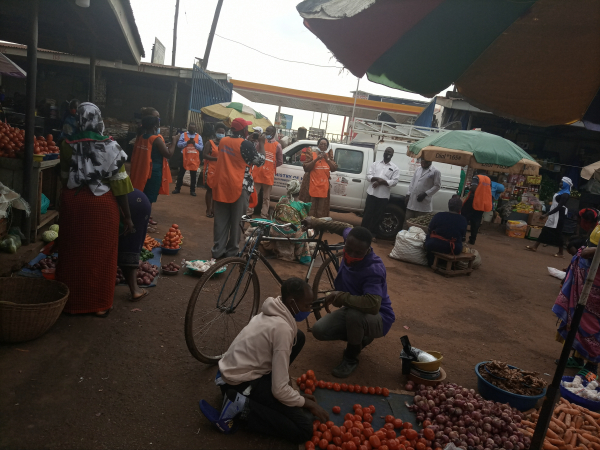 SAIL Uganda with a team from Kampala City Council Authority during a visit to one of the markets
